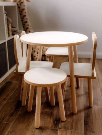 Krzesełko dla dzieci okrągłe białe