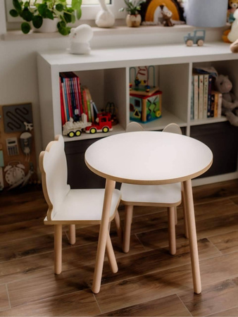 Krzesełko dla dzieci Miś białe