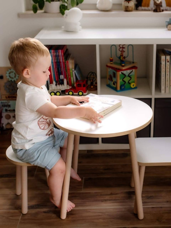 Stolik dla dzieci okrągły biały