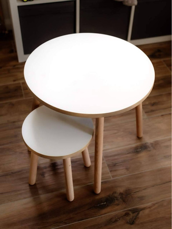 Stolik dla dzieci okrągły biały
