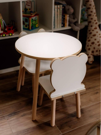 Krzesełko dla dzieci Miś białe