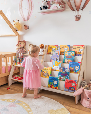 Regał Montessori na książki i zabawki