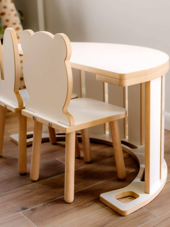 Krzesełko dla dzieci Miś białe