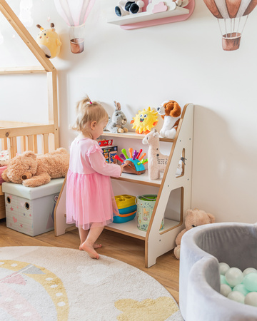 Regał Montessori na książki i zabawki
