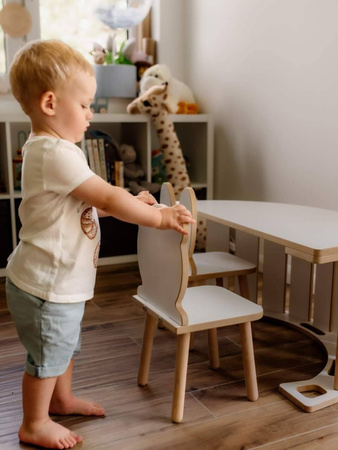 Krzesełko dla dzieci Miś białe