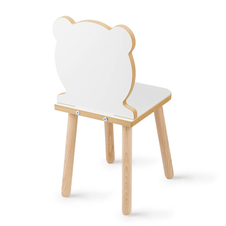 Krzesełko dla dzieci Miś białe