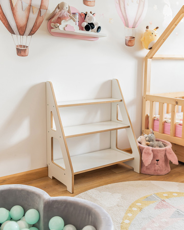 Regał Montessori na książki i zabawki