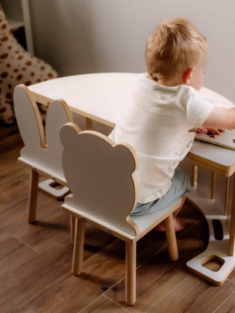 Krzesełko dla dzieci Miś białe