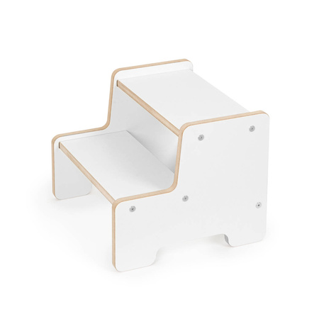 Drewniany podest kuchenny dla dziecka biały