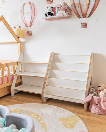 Regał Montessori na książki i zabawki