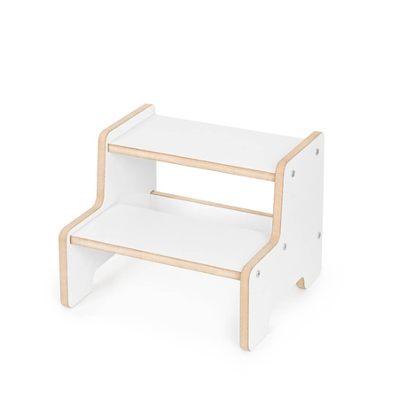Drewniany podest kuchenny dla dziecka biały