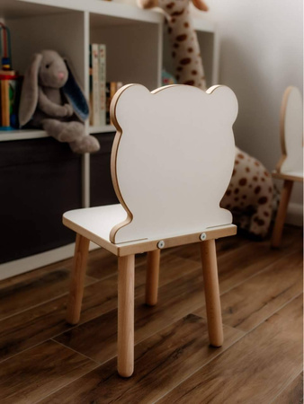 Krzesełko dla dzieci Miś białe