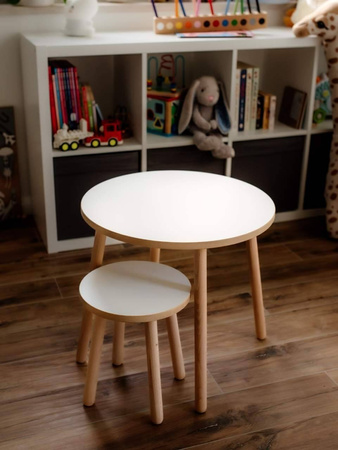Krzesełko dla dzieci okrągłe białe