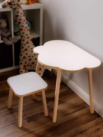 Krzesełko dla dzieci białe taboret