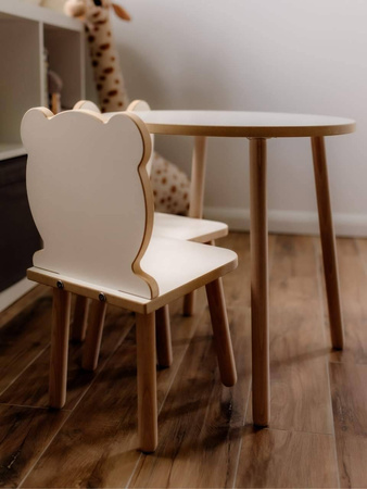 Krzesełko dla dzieci Miś białe