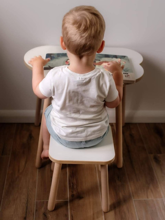 Krzesełko dla dzieci białe taboret