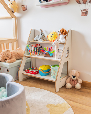 Regał Montessori na książki i zabawki