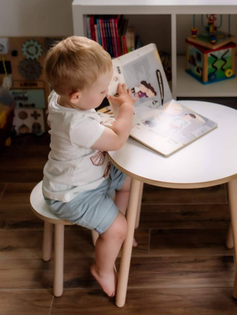 Krzesełko dla dzieci okrągłe białe