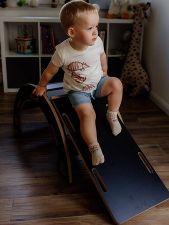 Zjeżdżalnia ze ścianką wspinaczkową do bujaka czarna M