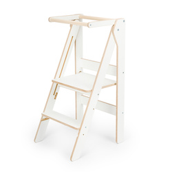 Drewniany Kitchen Helper Składany Biały