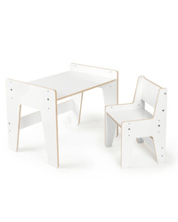 Zestaw Drewniane biurko z krzesełkiem rosnące razem z dzieckiem biały