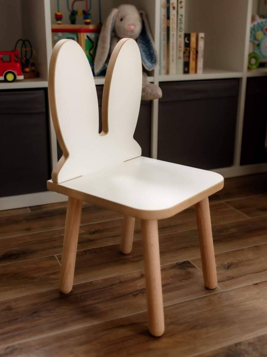 Krzesełko dla dzieci Króliczek białe